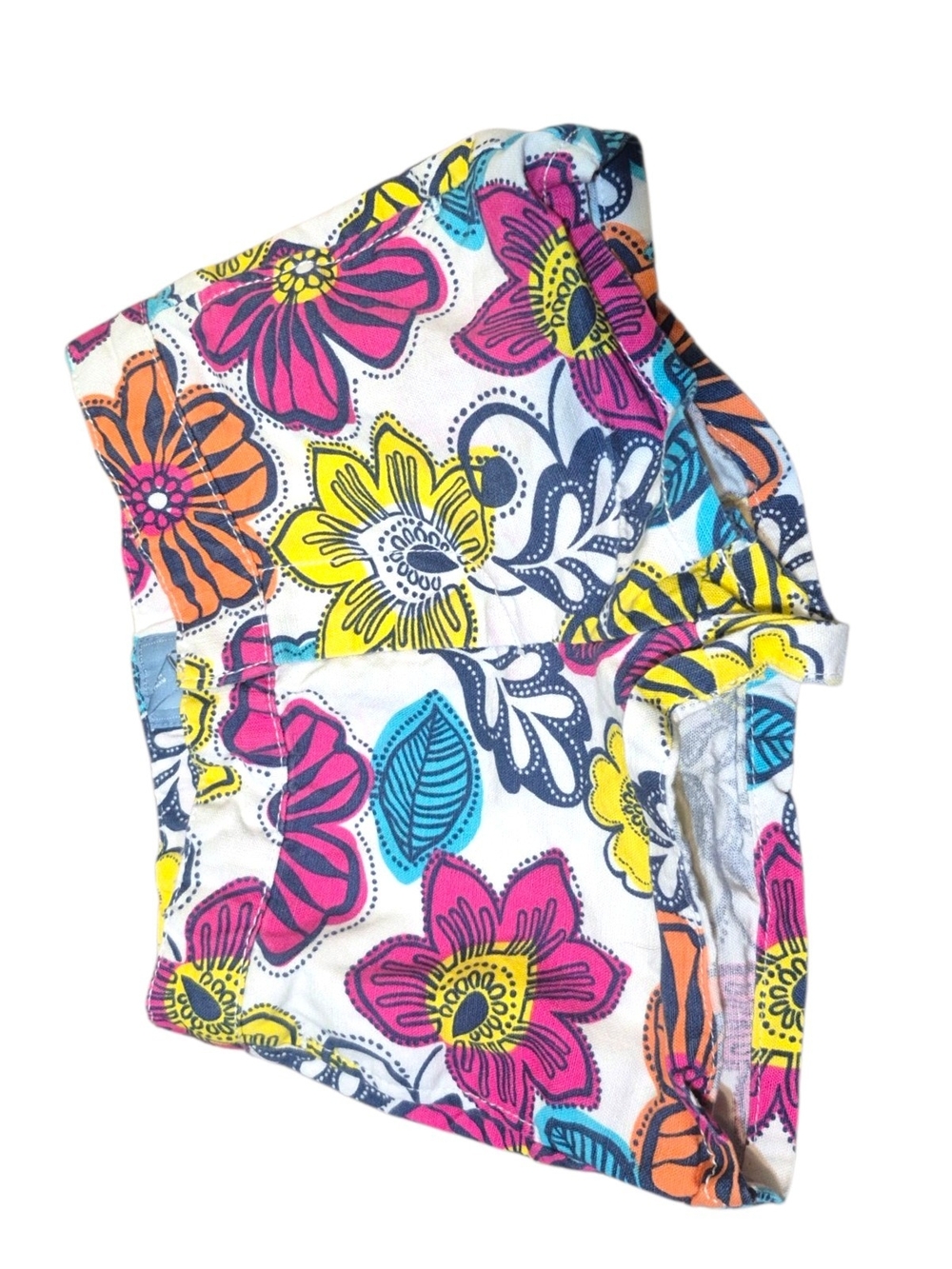 GAP Girls High Waist Floral Shorts in White with Pink, Yellow & Blue